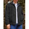 imageRuncati Mens Fuzzy Sherpa Jacket Long Sleeve Fleece Zip Up Coat Fall Winter Warm OutwearBlack