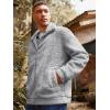 imageRuncati Mens Fuzzy Sherpa Jacket Long Sleeve Fleece Zip Up Coat Fall Winter Warm OutwearGray