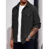imageRuncati Mens Long Sleeve Suede Shirts Button Down Shacket Casual Work Western Regular Fit Shirt JacketBlack