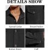 imageRuncati Mens Long Sleeve Suede Shirts Button Down Shacket Casual Work Western Regular Fit Shirt JacketBlack