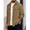 imageRuncati Mens Long Sleeve Suede Shirts Button Down Shacket Casual Work Western Regular Fit Shirt JacketBrown