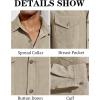 imageRuncati Mens Long Sleeve Suede Shirts Button Down Shacket Casual Work Western Regular Fit Shirt JacketKhaki