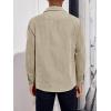 imageRuncati Mens Long Sleeve Suede Shirts Button Down Shacket Casual Work Western Regular Fit Shirt JacketKhaki