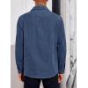 imageRuncati Mens Long Sleeve Suede Shirts Button Down Shacket Casual Work Western Regular Fit Shirt JacketNavy Blue