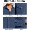 imageRuncati Mens Long Sleeve Suede Shirts Button Down Shacket Casual Work Western Regular Fit Shirt JacketNavy Blue