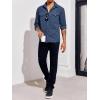 imageRuncati Mens Long Sleeve Suede Shirts Button Down Shacket Casual Work Western Regular Fit Shirt JacketNavy Blue