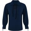 imageMens Medieval Pirate Shirt Viking Renaissance Lace up Mercenary Halloween Scottish Jacobite Ghillie Tops01 Blue