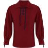 imageMens Medieval Pirate Shirt Viking Renaissance Lace up Mercenary Halloween Scottish Jacobite Ghillie Tops01 Red