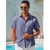 imageRuncati Mens Short Sleeve Guayabera Shirts Button Down Cuban Casual Mexican Shirts Summer Beach Wedding Linen TopsNavy