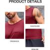 imageRuncati Mens Sleeveless Workout Tank Tops Athletic Muscle Gym T Shirts with PocketsWine Red