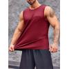 imageRuncati Mens Sleeveless Workout Tank Tops Athletic Muscle Gym T Shirts with PocketsWine Red