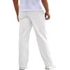 imageRuncati Mens Corduroy Pants Elastic Waist Straight Leg Casual Pleated Pants with PocketsWhite