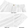 imageRuncati Mens Cotton Linen Flat Front Shorts Button Up Closure Elastic Waist Regular Fit Summer Beach ShortsWhite