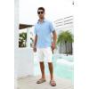 imageRuncati Mens Cotton Linen Flat Front Shorts Button Up Closure Elastic Waist Regular Fit Summer Beach ShortsWhite