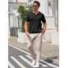 imageRuncati Mens Knit Polo Shirts Short Sleeve Slim Fit Casual Golf Shirts Hollow Out Cotton Summer Textured TopsBlack