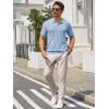 imageRuncati Mens Knit Polo Shirts Short Sleeve Slim Fit Casual Golf Shirts Hollow Out Cotton Summer Textured TopsBlue