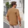 imageRuncati Mens Knit Polo Shirts Short Sleeve Slim Fit Casual Golf Shirts Hollow Out Cotton Summer Textured TopsBrown