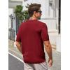 imageRuncati Mens Knit Polo Shirts Short Sleeve Slim Fit Casual Golf Shirts Hollow Out Cotton Summer Textured TopsBurgundy