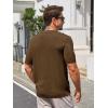 imageRuncati Mens Knit Polo Shirts Short Sleeve Slim Fit Casual Golf Shirts Hollow Out Cotton Summer Textured TopsCoffee