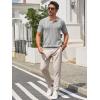 imageRuncati Mens Knit Polo Shirts Short Sleeve Slim Fit Casual Golf Shirts Hollow Out Cotton Summer Textured TopsLight Grey