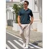 imageRuncati Mens Knit Polo Shirts Short Sleeve Slim Fit Casual Golf Shirts Hollow Out Cotton Summer Textured TopsNavy