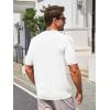 imageRuncati Mens Knit Polo Shirts Short Sleeve Slim Fit Casual Golf Shirts Hollow Out Cotton Summer Textured TopsWhite