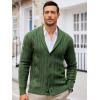 imageRuncati Mens Cardigan Sweater Cable Knit Button Down Shawl Collar Casual Long Sleeve Fall Winter SweatersArmy Green