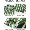 imageRuncati Mens Casual Striped Shirts Button Down Short Sleeve Summer Hawaiian Shirt Hippie Beach Vacation TopsArmy Green