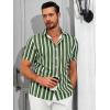 imageRuncati Mens Casual Striped Shirts Button Down Short Sleeve Summer Hawaiian Shirt Hippie Beach Vacation TopsArmy Green