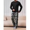 imageRuncati Mens 2 Piece Pajama Set Plaid Sleepwear PJ Relaxed Fit Stretch Lounge Nightwear SetsBlack