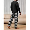 imageRuncati Mens 2 Piece Pajama Set Plaid Sleepwear PJ Relaxed Fit Stretch Lounge Nightwear SetsBlack