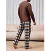 imageRuncati Mens 2 Piece Pajama Set Plaid Sleepwear PJ Relaxed Fit Stretch Lounge Nightwear SetsCoffee