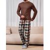 imageRuncati Mens 2 Piece Pajama Set Plaid Sleepwear PJ Relaxed Fit Stretch Lounge Nightwear SetsCoffee