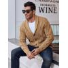 imageRuncati Mens Cardigan Sweater Cable Knit Button Down Shawl Collar Casual Long Sleeve Fall Winter SweatersKhaki