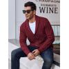 imageRuncati Mens Cardigan Sweater Cable Knit Button Down Shawl Collar Casual Long Sleeve Fall Winter SweatersRed