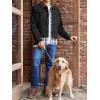imageRuncati Mens Sherpa Fleece Lined Denim Jacket Casual Winter Warm Button Down Trucker Jacket Coat with PocketBlack
