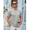 imageRuncati Mens Short Sleeve TShirts Classic Crew Neck Casual Shirt Summer Basic Lightweight Fashion Moisture Wicking TeesLight Gray