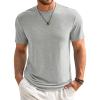 imageRuncati Mens Short Sleeve TShirts Classic Crew Neck Casual Shirt Summer Basic Lightweight Fashion Moisture Wicking TeesLight Gray
