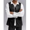 imageRuncati Mens Medieval Renaissance Vest Pirate Gothic Halloween Costume Suede Lace Up Reversible WaistcoatBlack
