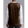 imageRuncati Mens Medieval Renaissance Vest Pirate Gothic Halloween Costume Suede Lace Up Reversible WaistcoatBrown