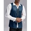 imageRuncati Mens Medieval Renaissance Vest Pirate Gothic Halloween Costume Suede Lace Up Reversible WaistcoatBrown