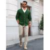 imageRuncati Mens Cable Knit Cardigan Sweater V Neck Casual Button Down Sweaters Long Sleeve Fall Outwear with PocketsArmy Green