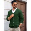 imageRuncati Mens Cable Knit Cardigan Sweater V Neck Casual Button Down Sweaters Long Sleeve Fall Outwear with PocketsArmy Green