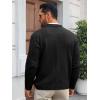 imageRuncati Mens Cable Knit Cardigan Sweater V Neck Casual Button Down Sweaters Long Sleeve Fall Outwear with PocketsBlack