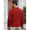 imageRuncati Mens Cable Knit Cardigan Sweater V Neck Casual Button Down Sweaters Long Sleeve Fall Outwear with PocketsBurgundy
