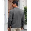 imageRuncati Mens Cable Knit Cardigan Sweater V Neck Casual Button Down Sweaters Long Sleeve Fall Outwear with PocketsDark Grey