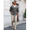 imageRuncati Mens Cable Knit Cardigan Sweater V Neck Casual Button Down Sweaters Long Sleeve Fall Outwear with PocketsDark Grey