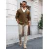 imageRuncati Mens Cable Knit Cardigan Sweater V Neck Casual Button Down Sweaters Long Sleeve Fall Outwear with PocketsDeep Brown