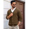 imageRuncati Mens Cable Knit Cardigan Sweater V Neck Casual Button Down Sweaters Long Sleeve Fall Outwear with PocketsDeep Brown