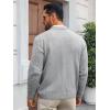 imageRuncati Mens Cable Knit Cardigan Sweater V Neck Casual Button Down Sweaters Long Sleeve Fall Outwear with PocketsGrey